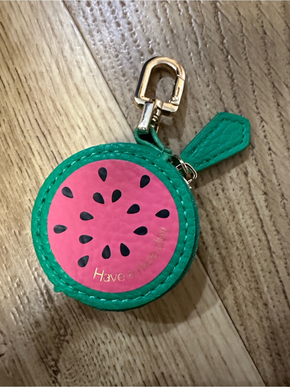 Watermelon Zip Keychain Pouch-Green & Pink